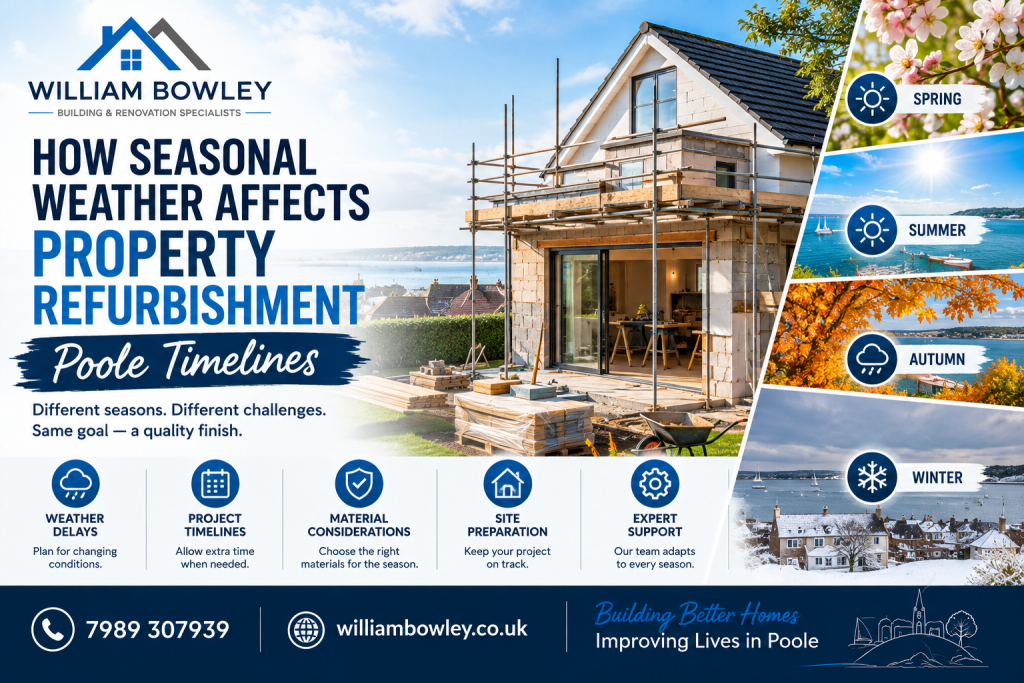 How Seasonal Weather Affects Property Refurbishment Poole Timelines